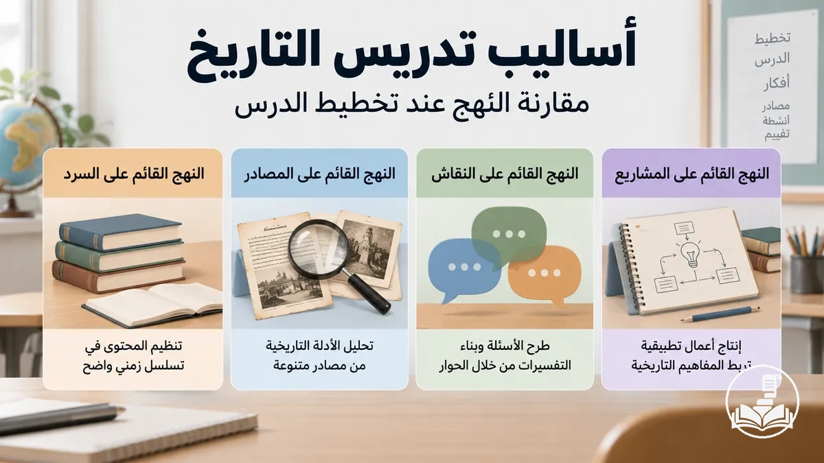 مقارنة بين أساليب مختلفة لتدريس التاريخ عند تخطيط الدرس الصفي