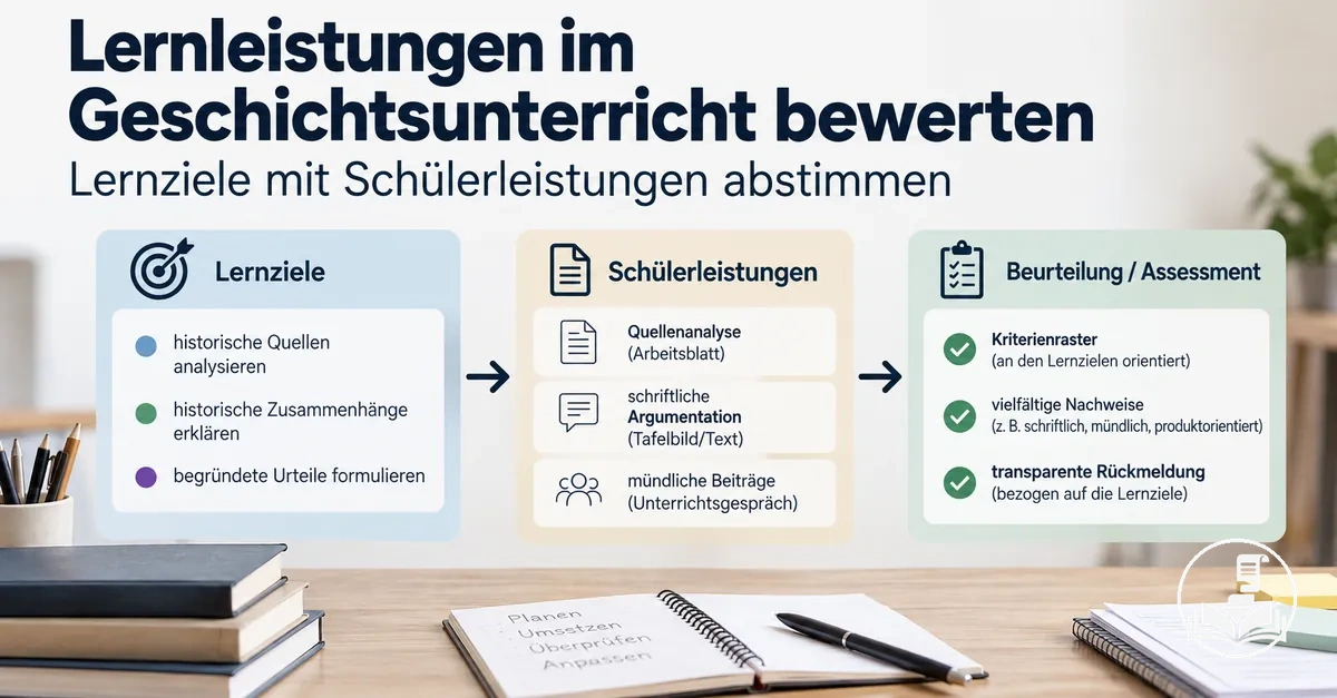 Bewertung einer Geschichtsstunde abgestimmt auf Lernziele und Leistungen der Schüler