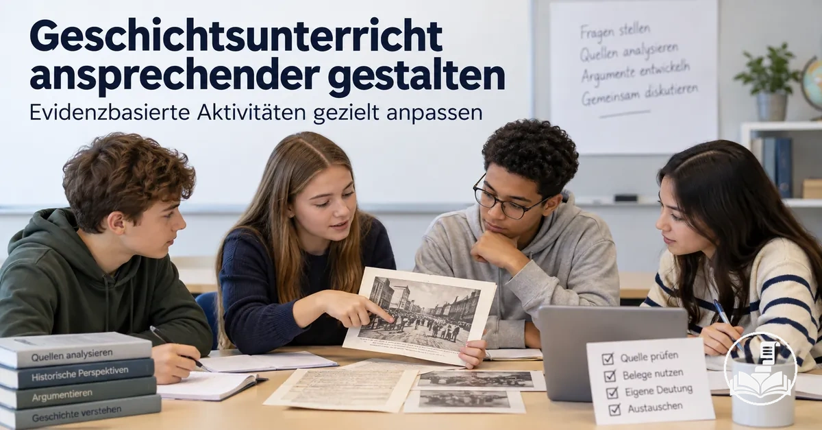 Schüler beteiligen sich aktiv an einer Geschichtsstunde mit evidenzbasierten Aktivitäten