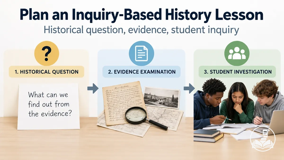 Inquiry-based history lesson built around a historical question, evidence, and student investigation