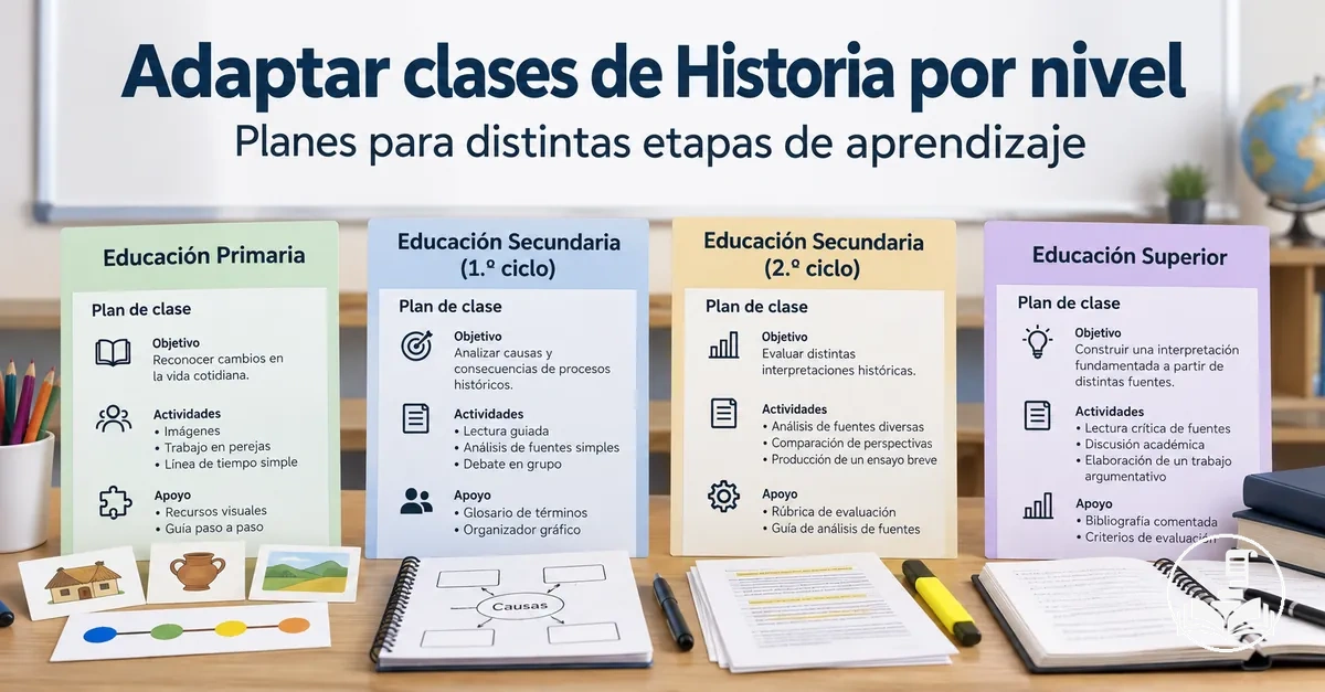 Planes de clase de Historia adaptados a distintos niveles educativos y etapas de aprendizaje