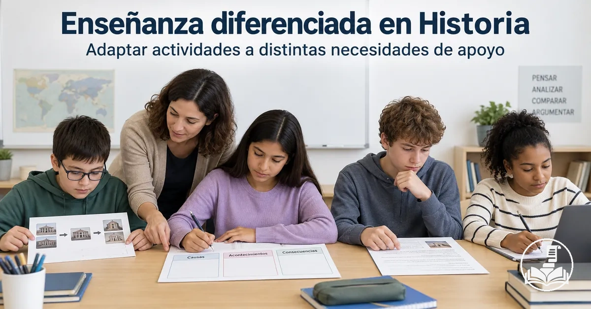 Actividades diferenciadas de Historia adaptadas a estudiantes con distintas necesidades de apoyo