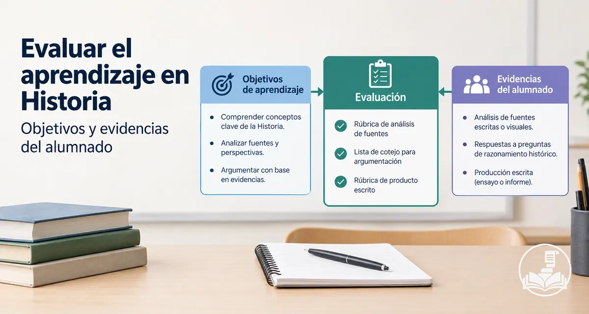 Evaluación de una clase de Historia alineada con los objetivos de aprendizaje y las evidencias del alumnado