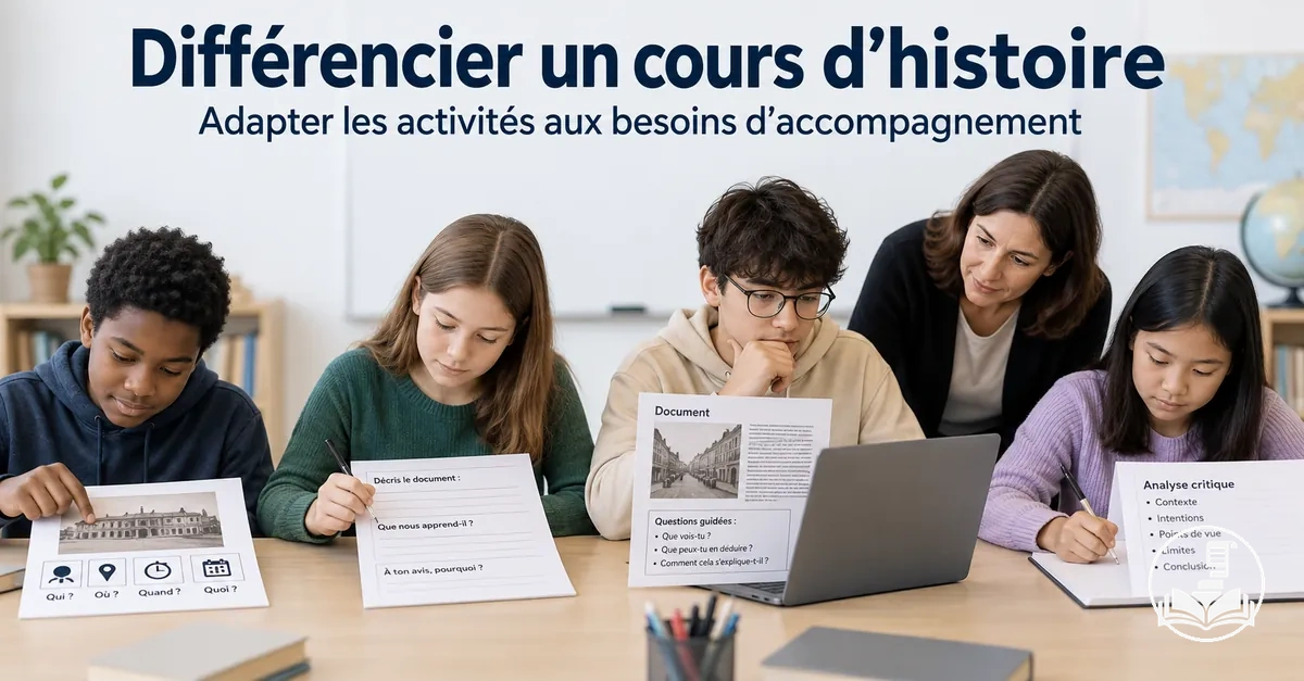 Activités différenciées en histoire adaptées à des élèves ayant différents besoins d’accompagnement