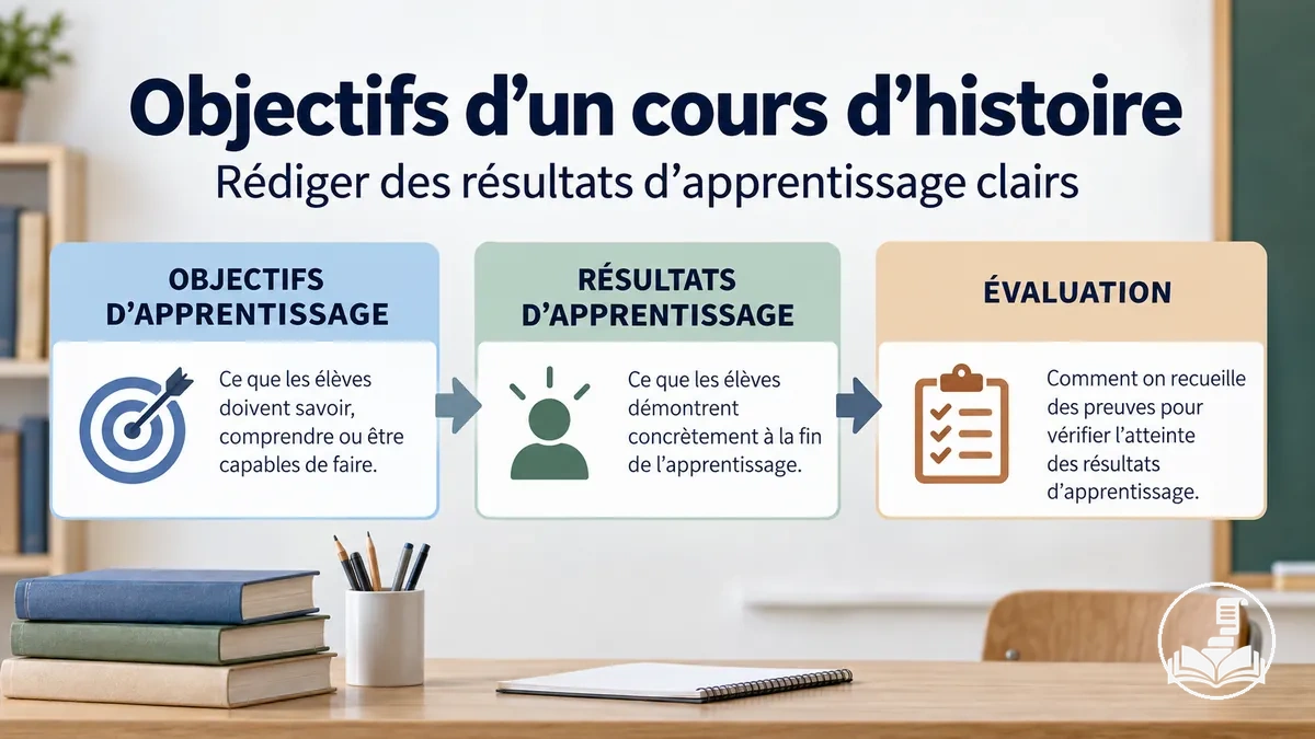 Objectifs d’apprentissage d’un cours d’histoire liés aux résultats des élèves et à l’évaluation