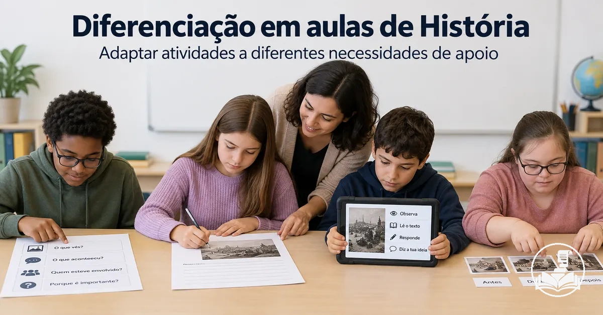 Atividades diferenciadas de História adaptadas a alunos com diferentes necessidades de apoio