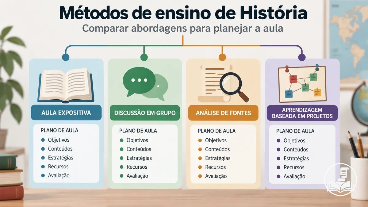 Comparação entre diferentes abordagens de ensino de História para o planejamento de aulas