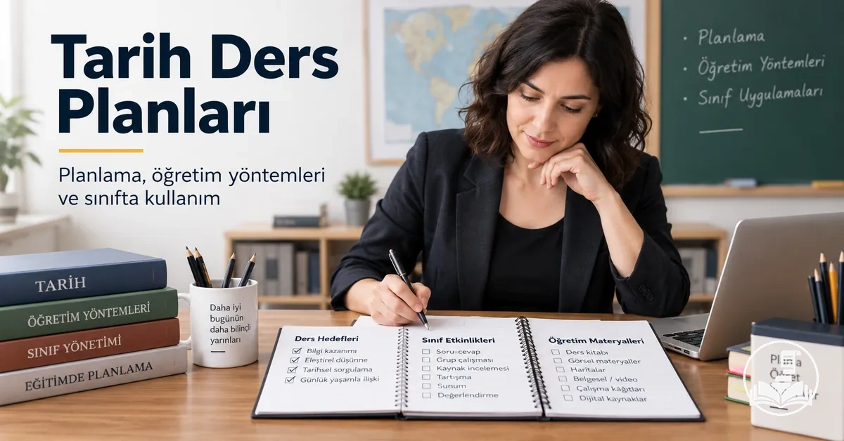 Öğretmenin hedefler, etkinlikler ve sınıf materyalleriyle bir tarih dersi planlaması